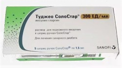 Туджео СолоСтар, р-р для п/к введ. 300 ЕД/мл 1.500 мл №5 шприц-ручки Солостар